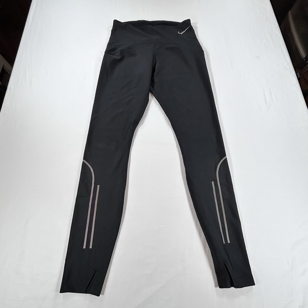 Nike Size S Black Dri Fit Speed Power Running Leggings Activewear  Reflective